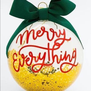 NWT Francesca’s Merry XL Glitter Glass Ornament